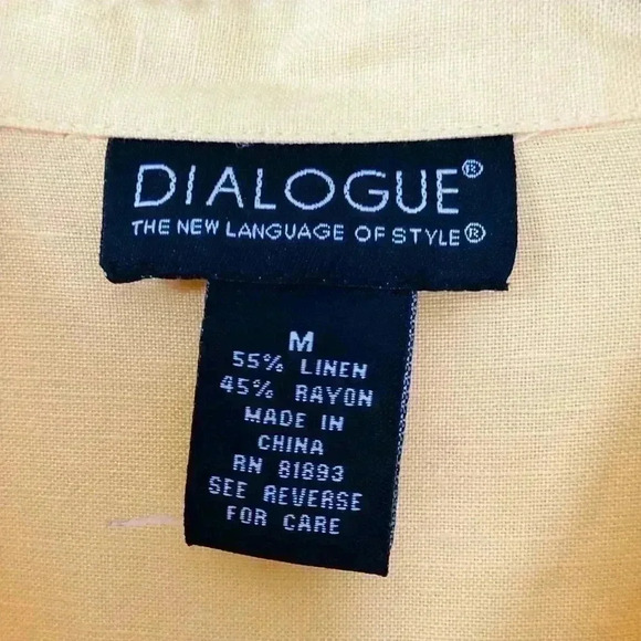 Dialogue Women’s Linen Blend tunic Top dress shirt  & tank top  set of 2  medium - Picture 3 of 12